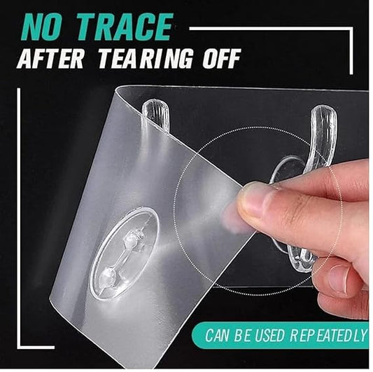 Transparent Wall Adhesive Hooks Row