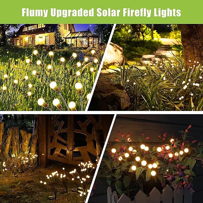 Solar Firefly Lights (Pack of 2) 16 Bulbs