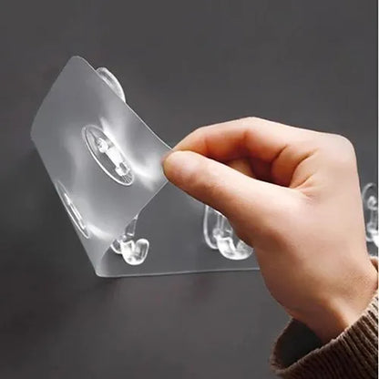 Transparent Wall Adhesive Hooks Row