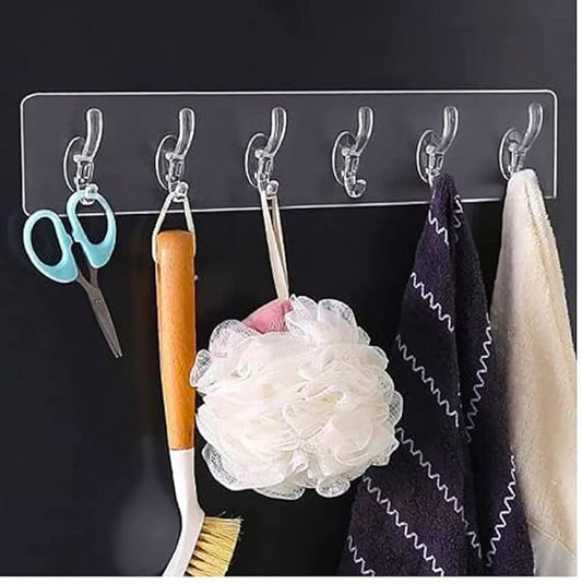 Transparent Wall Adhesive Hooks Row
