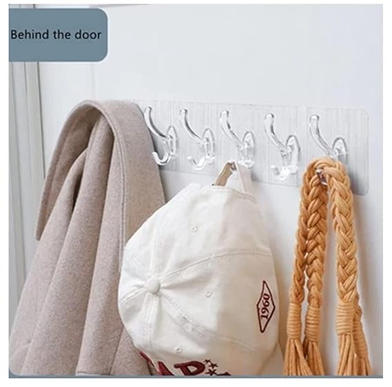 Transparent Wall Adhesive Hooks Row