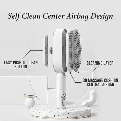 3D Self Cleaning Hair Brush (Free Scalp Massager)