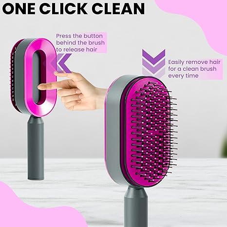 3D Self Cleaning Hair Brush (Free Scalp Massager)