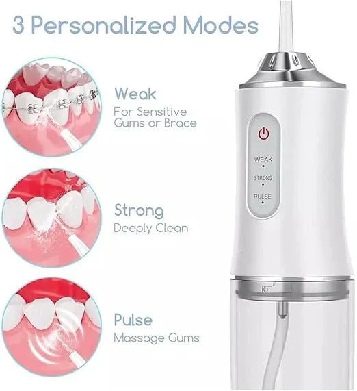 Portable Rechargeable Water Flosser Oral Irrigator (4 Nozzle)