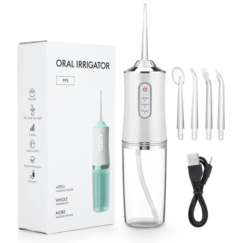 Portable Rechargeable Water Flosser Oral Irrigator (4 Nozzle)