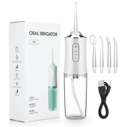 Portable Rechargeable Water Flosser Oral Irrigator (4 Nozzle)