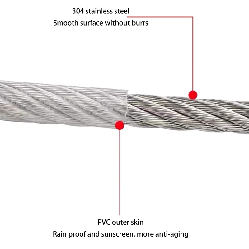 Stainless Steel PVC Coated Clothesline - FREE Shipping Today Only