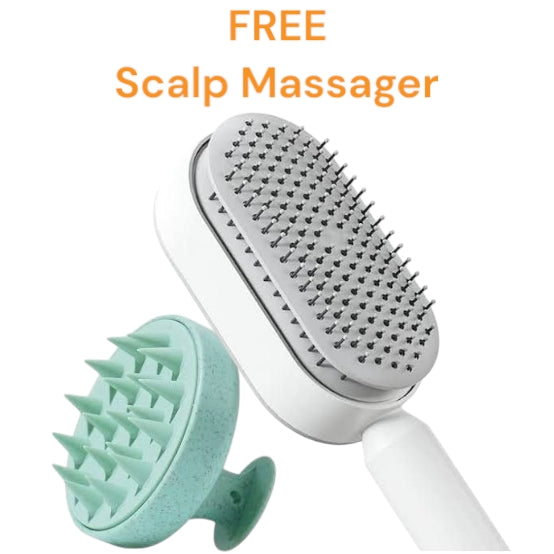3D Self Cleaning Hair Brush (Free Scalp Massager)